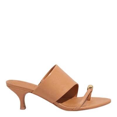 Mule Couro Nobre Doce De Leite