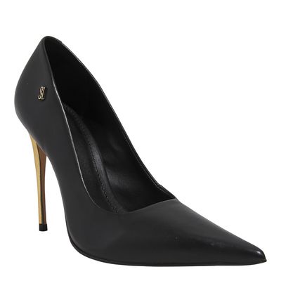 Scarpin Couro Pelica Soft Preto 2