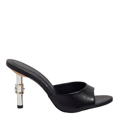 Mule Couro Confort Preto