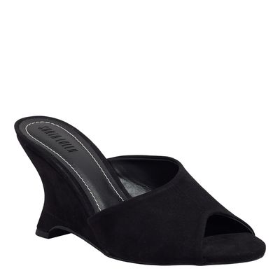 Mule Couro Camurça Preto