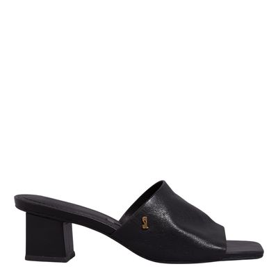 Mule Couro Nobre Soft Preto