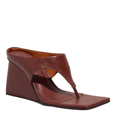 Mule Couro Confort Terracota