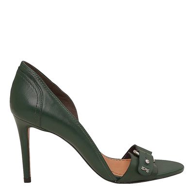 Peep Toe Salto Alto Design Lateral Verde
