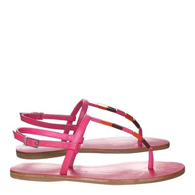 Rasteira Couro Pelica Soft Pink e Vinho