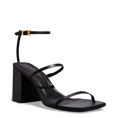 Sandalia Couro Confort Preto