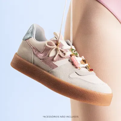 Tênis Couro Camurça Alvejado