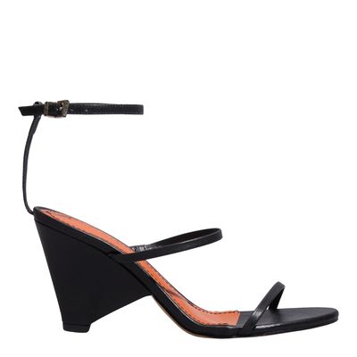 Sandália Couro Confort Preto