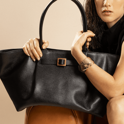 Bolsa G Couro Floater Preto