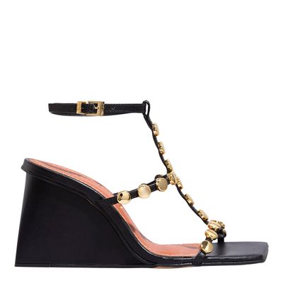 Sandália Couro Confort Preto