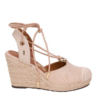 Espadrille Tecido Tramado Bege