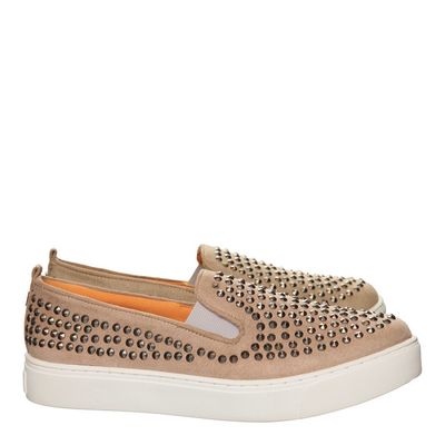 Tênis Slip On Acamurçada Metal Bege Infantil