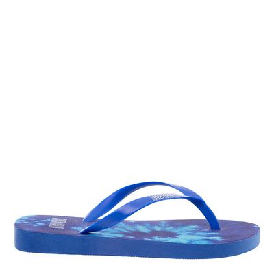 Flip Flop Infantil Azul Tie Dye Emborrachado Salto Flat