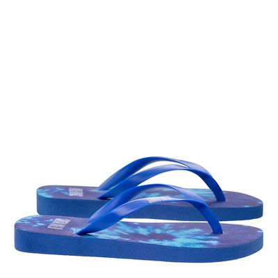 Flip Flop Infantil Azul Tie Dye Emborrachado Salto Flat