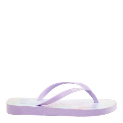 Flip Flop Infantil Lilás Tie Dye Emborrachado Salto Flat