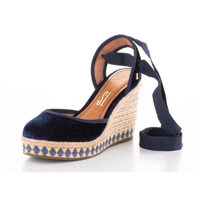 Espadrille Veludo Azul Marinho