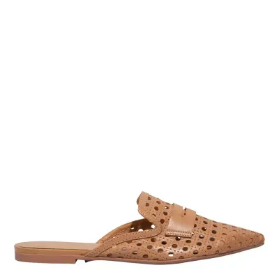 Mule Couro Trisse Doce De Leite