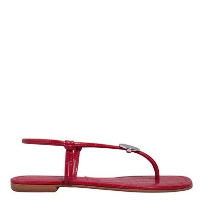 Rasteira Croco Capri Scarlet