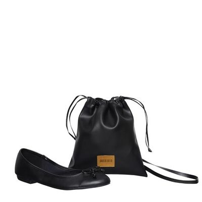 Sapatilha Infantil Preta Com Bolsa