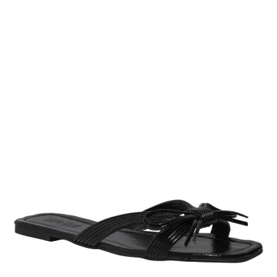 Rasteira Metalizado Reflexo Preto