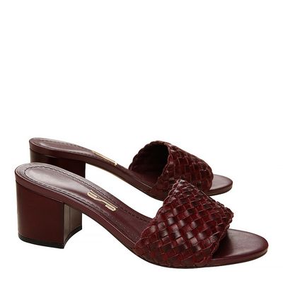 Mule Couro Tressê Vinho