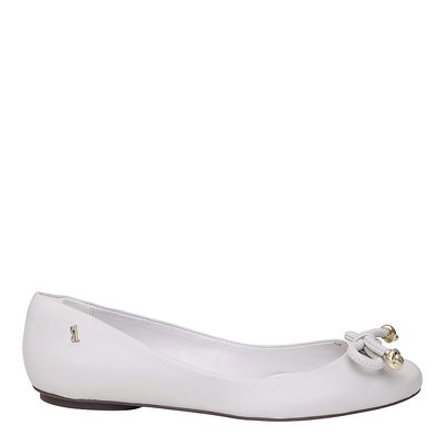 Sapatilha Couro Laço Off White