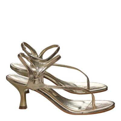 Sandália Metalcolor Salto Baixo Dourado