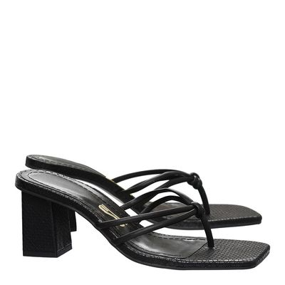 Mule Snake Bico Quadrado Preta