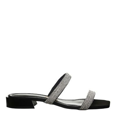 Rasteira Suede Strass Preta