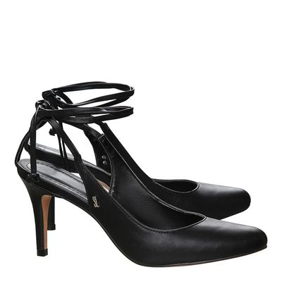 Scarpin Slingback Amarração Preto