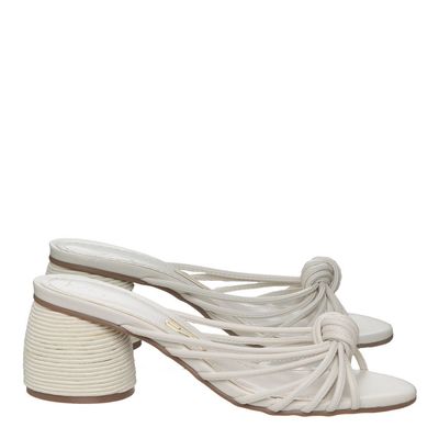 Mule Salto Redondo Cordão Off White