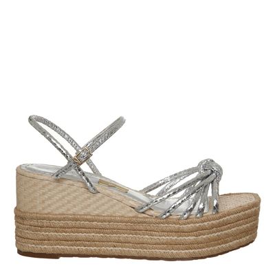 Sandália Plataforma Snake Metalizado Prata
