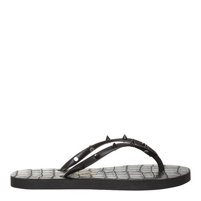 Flip Flop Emborrachado Croco Spike Preta