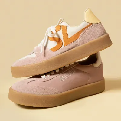 Tenis Couro Camurca New Rose