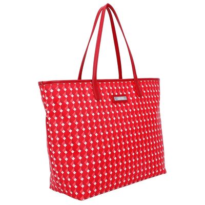 Bolsa Shopper Risco Cubos Vermelho
