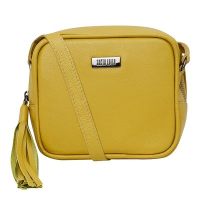 Bolsa Couro Pequena Franja Verde