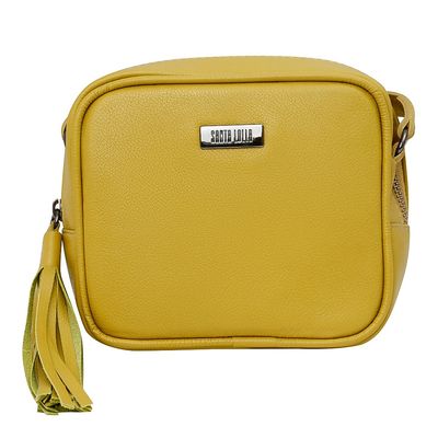 Bolsa Couro Pequena Franja Verde