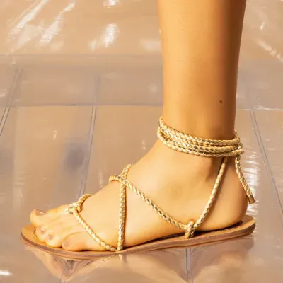 Rasteira Material Chicote Off White