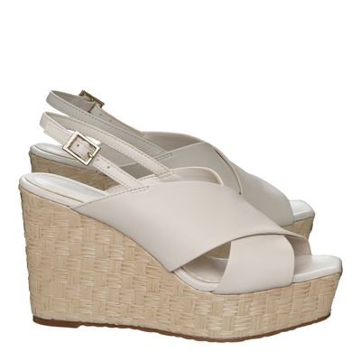 Sandália Slingback Plataforma Off White