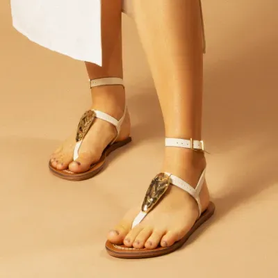 Rasteira Couro Nobre Soft New Marfim