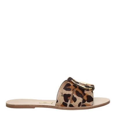 Rasteira Pelo Metal Animal Print
