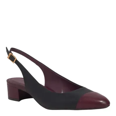 Scarpin Boneca Couro Salto Grosso Preto