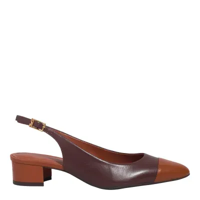 Scarpin Boneca Couro Salto Grosso Dark Cocoa