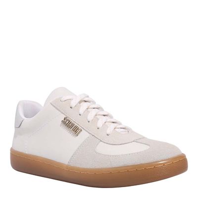 Tenis Couro Camurca Alvejado