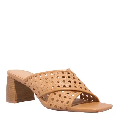 Mule Couro Trisse Doce De Leite