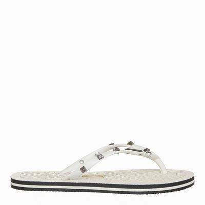 Flip Flop Matelassê Rebite Off White