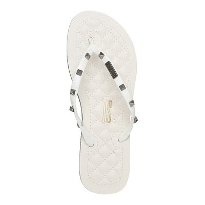 Flip Flop Matelassê Rebite Off White