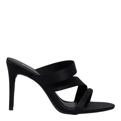 Mule Tecido Cetim Rainha Preto