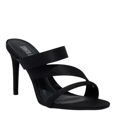 Mule Tecido Cetim Rainha Preto