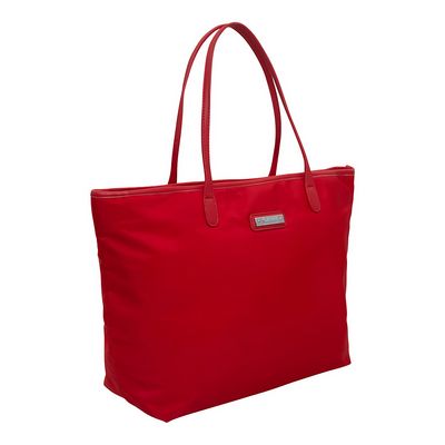 Bolsa Shopper Universitária de Nylon Vermelho com Logo Vermelho