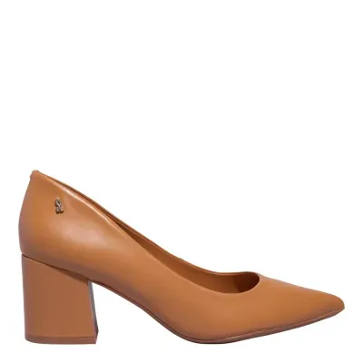 Scarpin Couro Pelica Soft Doce De Leite